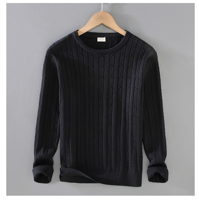 Thick Needle Solid Color Knitwear Sweater Twist Slim Fit