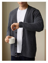 Wool Warm Cardigan Knitted Coat V-neck Casual American Men's Clothing Autumn And Winter