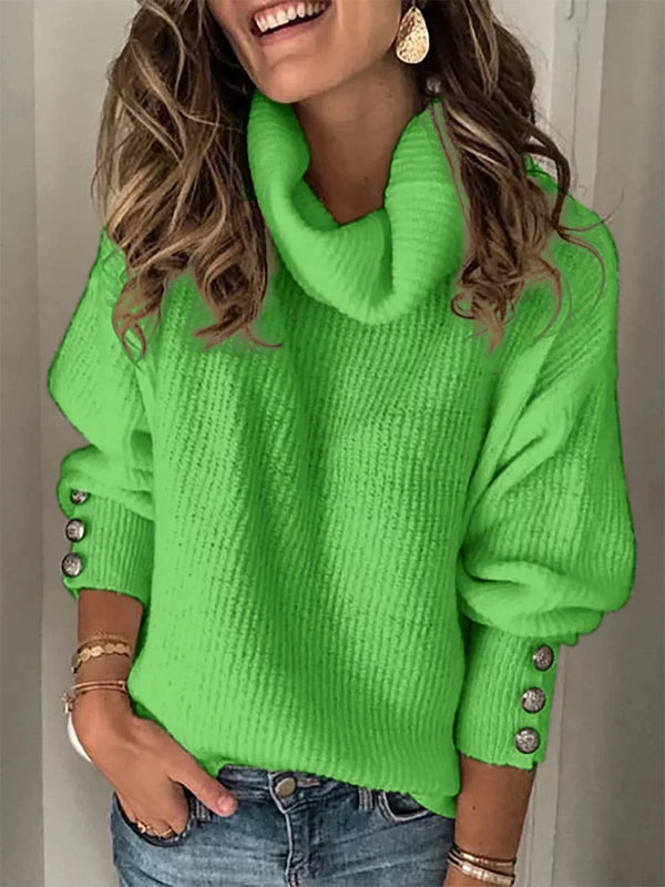 Ladies' Turtleneck Sweaters Tops - WOMONA.COM