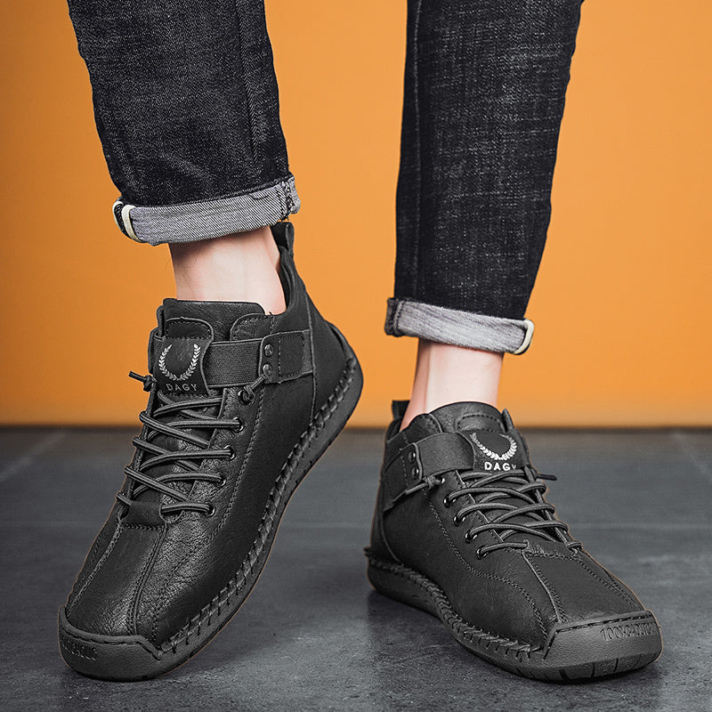 Zapatillas de deporte de moda para hombre, zapatos planos con velcro, de alta calidad