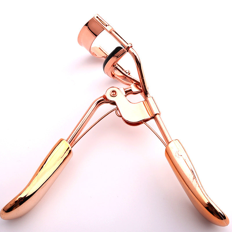 Stainless Steel Rose Gold Eyelash Clip Press Type Eyelash Curler - WOMONA.COM