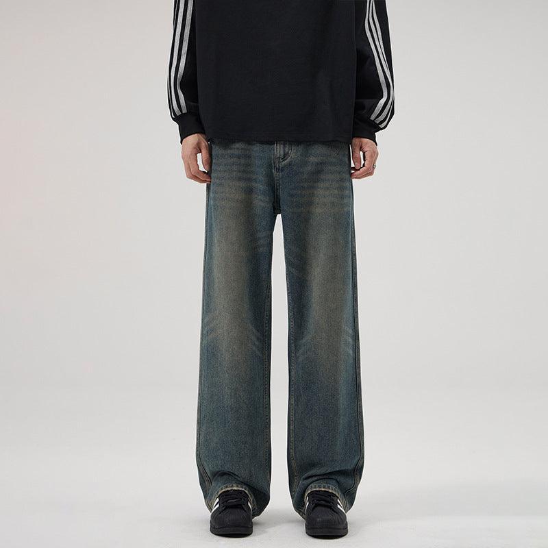 Men's Vintage Loose Micro-flared Jeans - WOMONA.COM