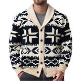 Men's Retro Heavy-duty Jacquard Sweater - WOMONA.COM