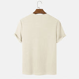 Men Summer Solid Color Round Neck Basic T-Shirts - WOMONA.COM