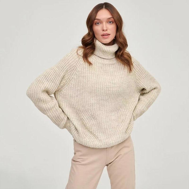 High Neck Thickened Autumn And Winter Sweater - WOMONA.COM