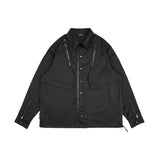 Men's Long Sleeve Loose Functional Deconstructed Work Shirt - WOMONA.COM