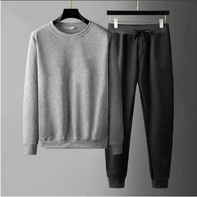 Round Neck Sweatshirt And Sweatpants Fashion Sports Men Suit - WOMONA.COM