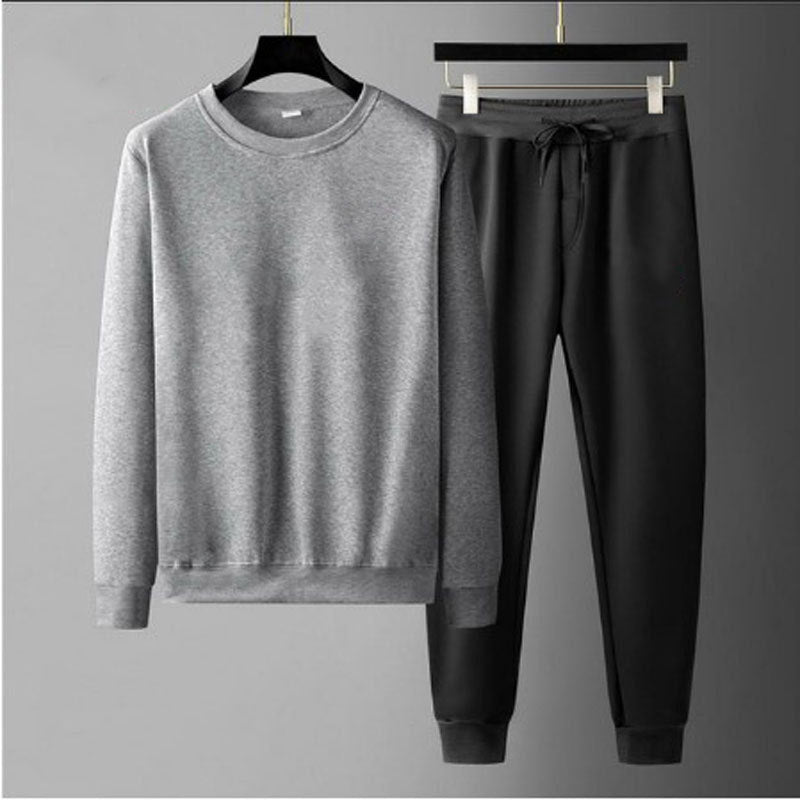 Round Neck Sweatshirt And Sweatpants Fashion Sports Men Suit