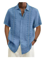 Digital Printing Polyester Plain Men's Short Sleeve Shirt