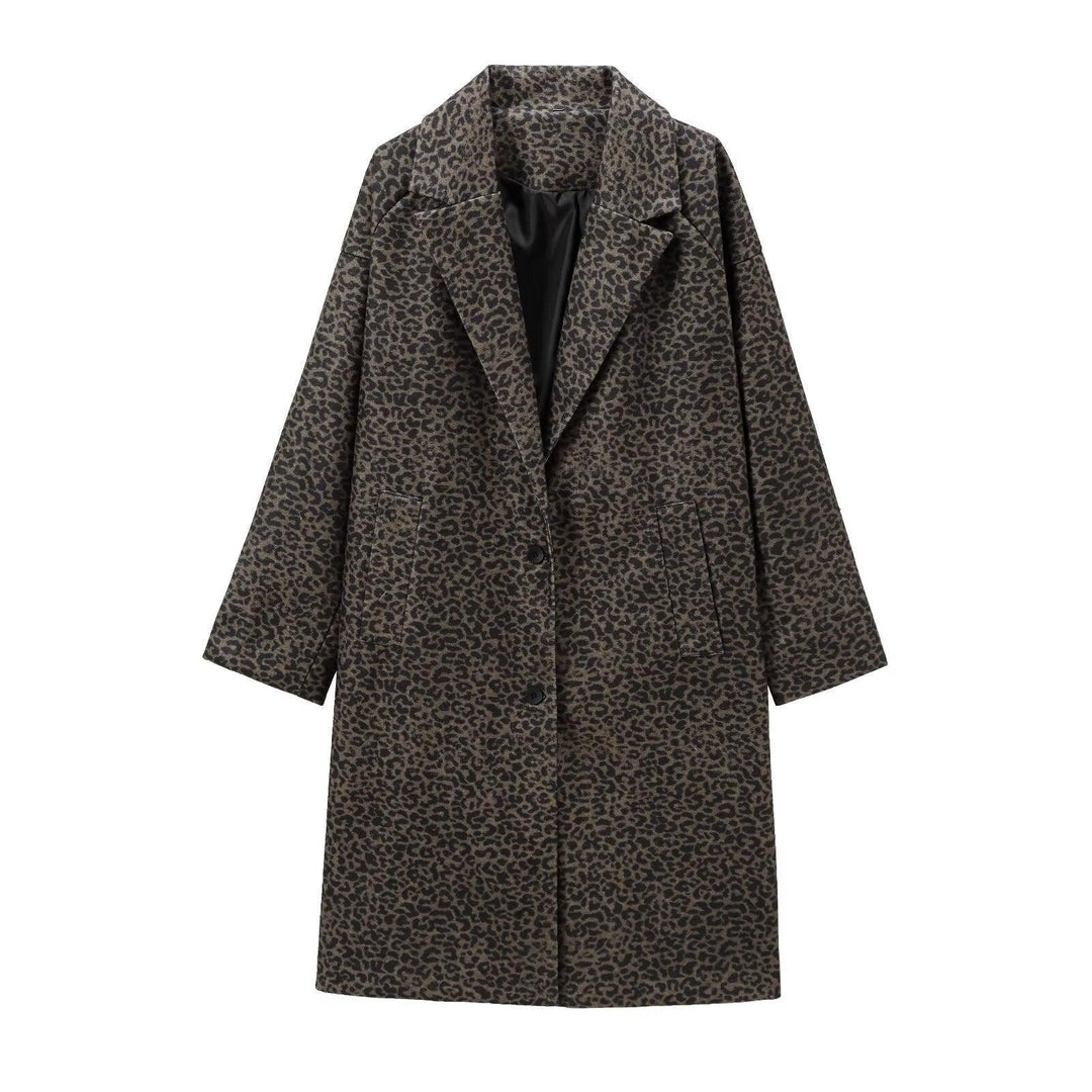 Women's Loose Casual Blended Printed Coat - WOMONA.COM