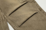 Pantalones vaqueros cargo plisados ​​con residuos de moda para hombre