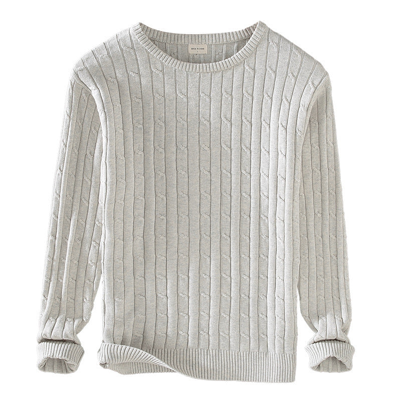 Thick Needle Solid Color Knitwear Sweater Twist Slim Fit - WOMONA.COM