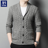 Knitted Cardigan Men's Thickened Jacquard Single-breasted