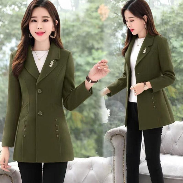 Woolen Coat Women's Short Slim Fit Slimming - WOMONA.COM