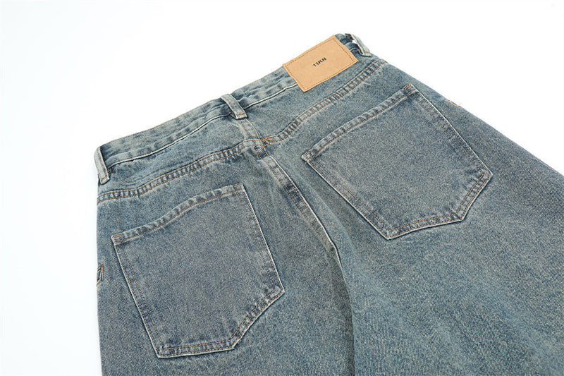 Distressed Washed Loose Jeans For Men - WOMONA.COM