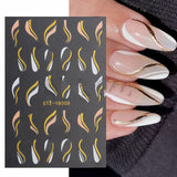 Marble-edged Eyes Love-backed Glue Nails - WOMONA.COM