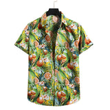 Casual Beach Men's Shirts Hawaiian Lapel Short Sleeves - WOMONA.COM