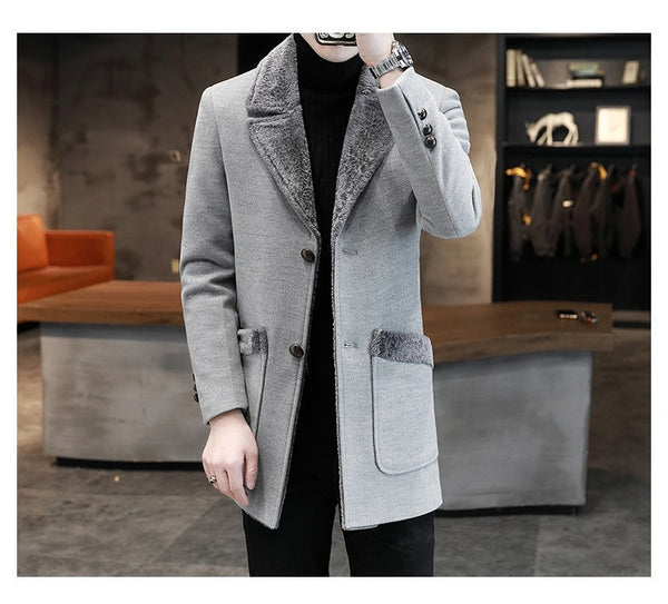 Fur And Leather Overcoat Male - WOMONA.COM