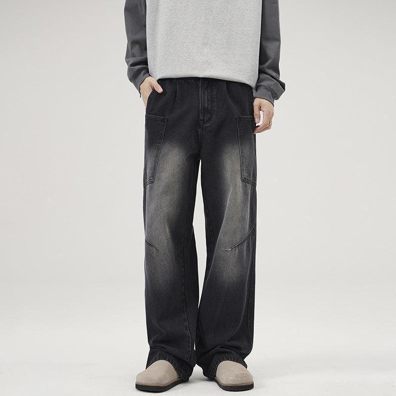 Men's Retro Multi-pocket Workwear Jeans - WOMONA.COM