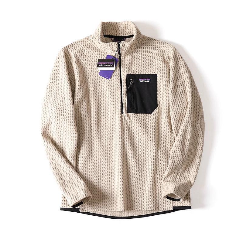 Half Zipper Men's Long-sleeved Coat - WOMONA.COM