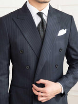 A Stripe Slim Fit Casual Retro Suit