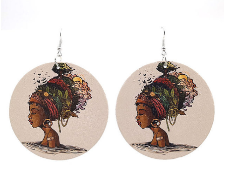 Wood Print Earrings - WOMONA.COM