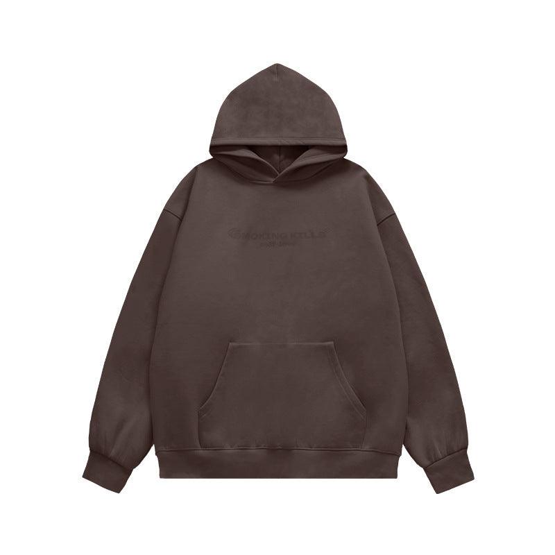 Men's Gel Printing Velvet Padded Hooded Sweatshirt - WOMONA.COM