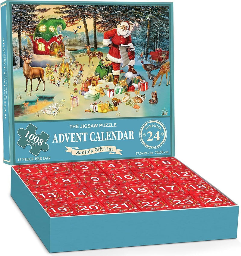 Nuevo rompecabezas de calendario de adviento navideño de 24 cajas