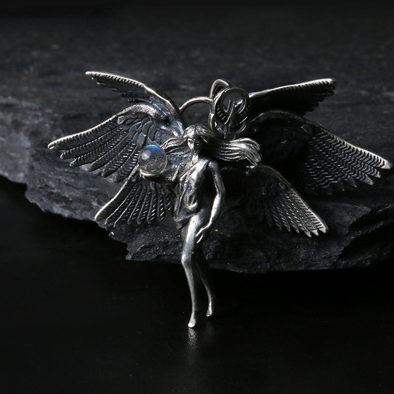 Six Winged Angel Pendant Necklace Sweaters For Men And Women - WOMONA.COM