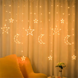 Christmas Twinkling Moon Star String Lamp