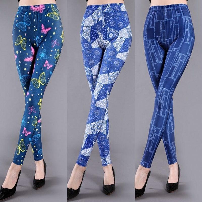 Spring And Summer Milk Silk Printed Leggings For Women - WOMONA.COM