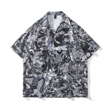 High Street Retro Full Print Short-sleeved Shirts For Men And Women - WOMONA.COM