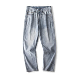 High Street Washed-out Vintage Casual Wide-leg Trousers - WOMONA.COM