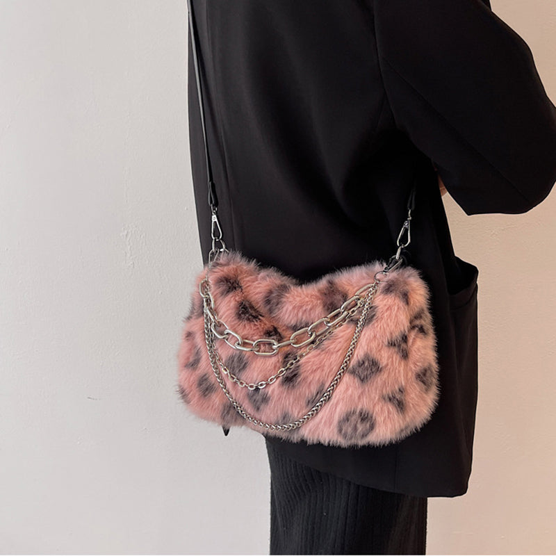 Winter Plush Bags Chain Shoulder Bag Women - WOMONA.COM