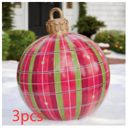 Christmas Ornament Ball Outdoor Pvc 60CM Inflatable Decorated Ball - WOMONA.COM