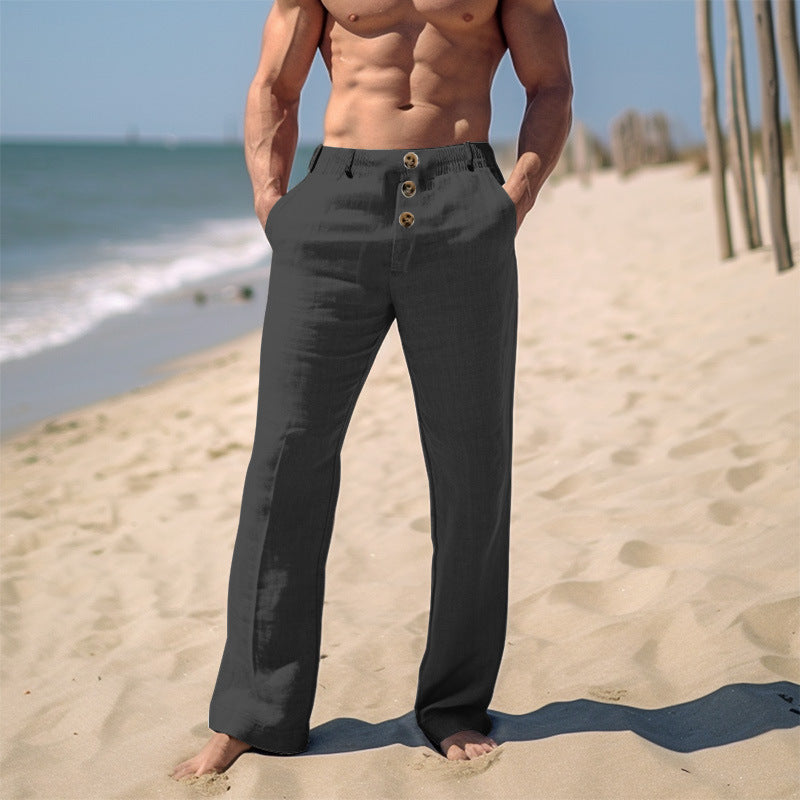 Herren Leinenhose Dünne Strandhose