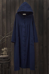 Retro Hooded National Style Cloak Robe Overcoat Coat