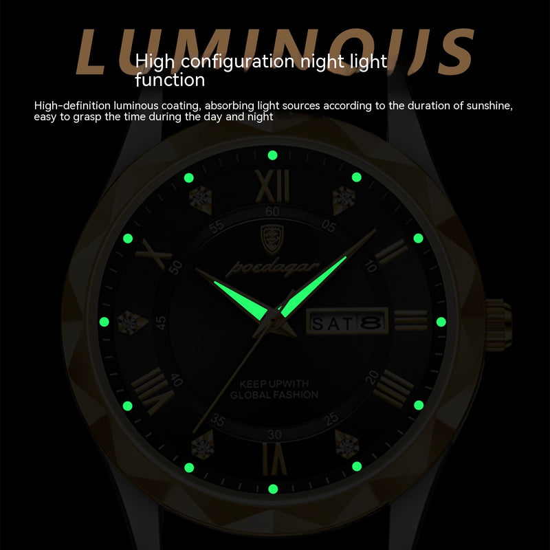 Leather Belt Men's Luxury Fashion Quartz Wrist Watch - WOMONA.COM
