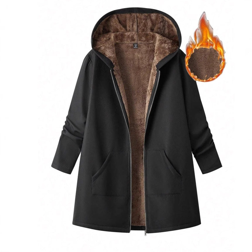 Women's Hooded Fleece-Lined Sweatshirt Jacket