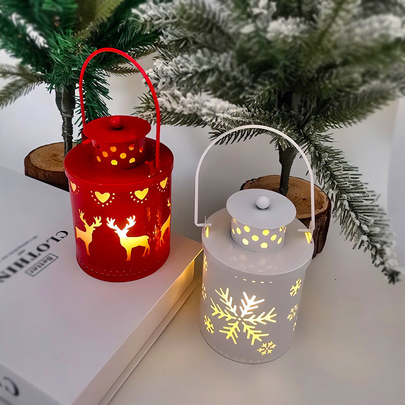 Luces de velas navideñas, linternas LED pequeñas, luces de viento, velas electrónicas, decoración navideña creativa de estilo nórdico