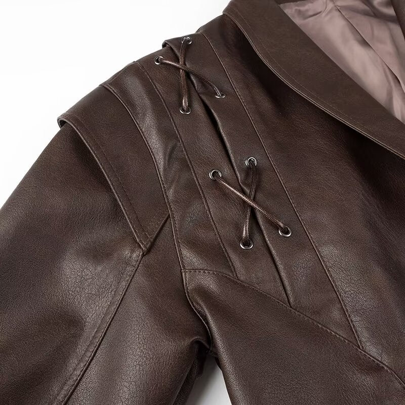 Loose Casual Leather Clothing Coat - WOMONA.COM