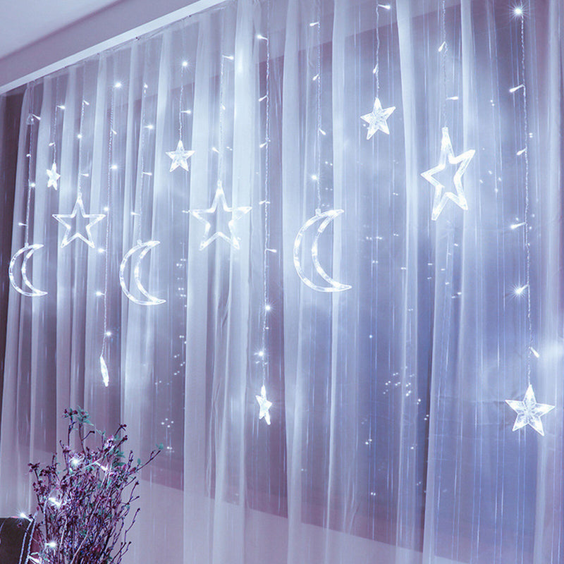 Christmas Twinkling Moon Star String Lamp