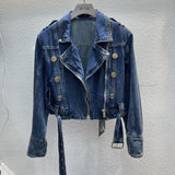 Popular Street Cool Button Denim Coat - WOMONA.COM