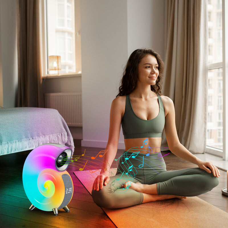 Conch Smart RGB Atmosphere Light Bluetooth Speaker Alarm Wake-up Lamp - WOMONA.COM