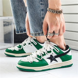 Men's Colorblock Sneakers Low-top Casual Board Shoes - WOMONA.COM