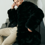 Men's Real Fur Long Fur Coat Winter - WOMONA.COM