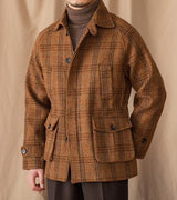 Chaqueta gruesa de tweed con mangas raglán