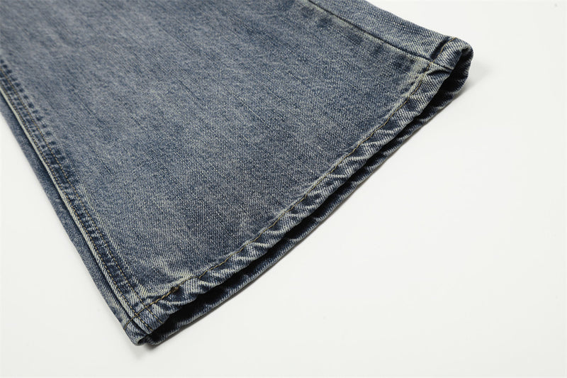 Fashion Retro Washed Worn Jeans Men - WOMONA.COM