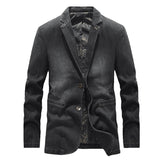 Handsome Fit Suit Spring And Autumn Denim Jacket - WOMONA.COM