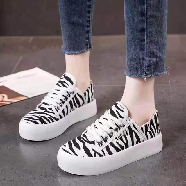 Zapatillas deportivas con estampado de leopardo bidireccional para mujer